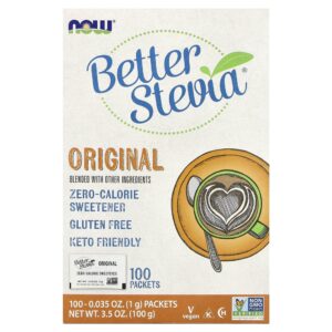 NOW Foods - Better Stevia Adoçante Zero Caloria Original 100 Embalagens 100 g