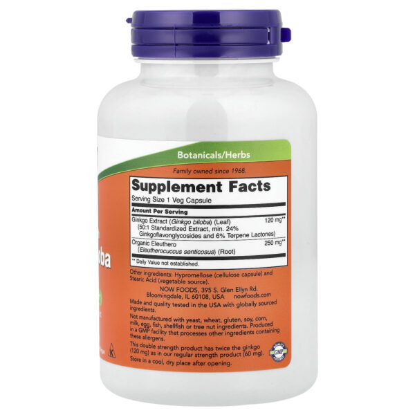NOW Foods - Ginkgo biloba 200 Cápsulas Vegetais