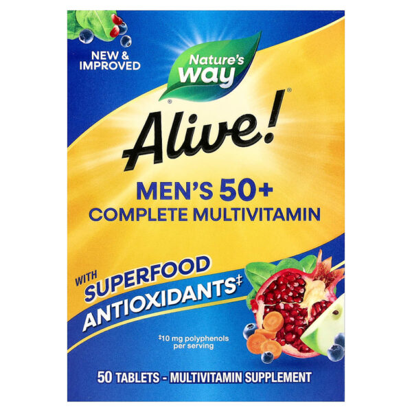 Nature's Way - Multivitamínico Completo Alive! para Homens com Mais de 50 Anos 50 Comprimidos