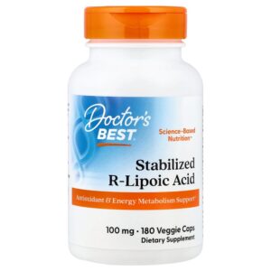 Doctor's Best - Ácido R-lipoico Estabilizado 100 mg 180 Cápsulas Vegetais