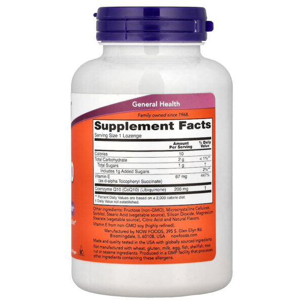 NOW Foods - CoQ10 Mastigável com Vitamina E Laranja 90 Pastilhas