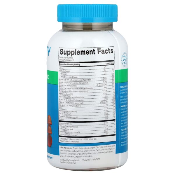SmartyPants - Men's Organic Multivitamínico e Omegas Framboesa Limão e Uva 120 Gomas