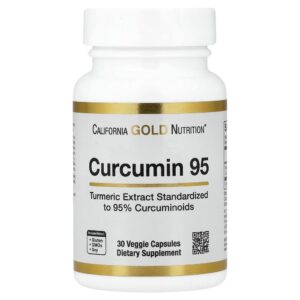 California Gold Nutrition - Curcumina 95 30 Cápsulas Vegetais (500 mg por Cápsula)