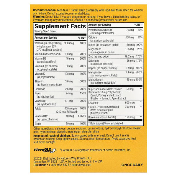 Nature's Way - Multivitamínico Completo Alive! para Homens com Mais de 50 Anos 50 Comprimidos