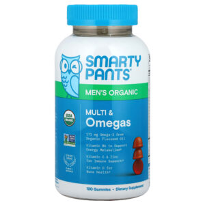 SmartyPants - Men's Organic Multivitamínico e Omegas Framboesa Limão e Uva 120 Gomas