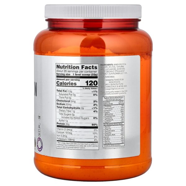 NOW Foods - Whey Protein Isolate Baunilha Natural 816 g