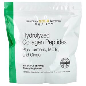 California Gold Nutrition - Peptídeos de Colágeno Hidrolisado com Cúrcuma TCM e Gengibre 400 g