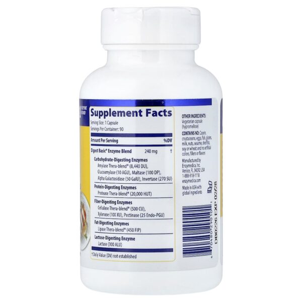 Enzymedica - Digest Basic Fórmula de Enzimas Essenciais 90 Cápsulas