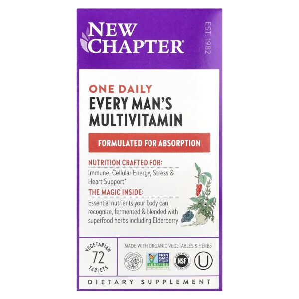 77-25.jpg New Chapter - One Daily Every Man's Multivitamínico 72 Comprimidos Vegetarianos