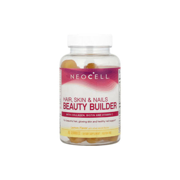 Hair, Skin & Nails Beauty Builder Gomas Edificadoras de Beleza para Cabelos, Pele e Unhas 60 Gomas sabor Limão - NeoCell