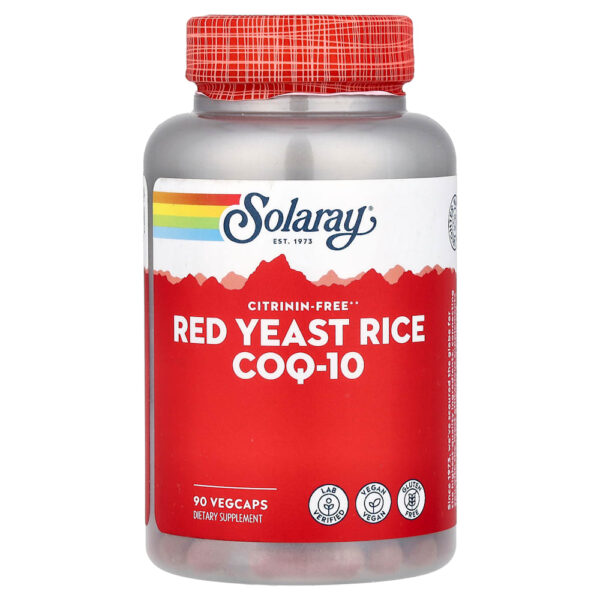 Solaray - Levedura de Arroz Vermelho CoQ-10 90 VegCaps