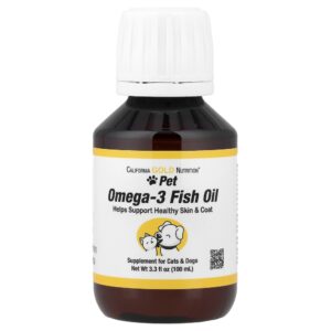 California Gold Nutrition - Pet Óleo de Peixe Ômega-3 Cães e Gatos 100 ml