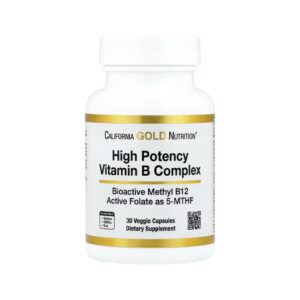 Vitaminas do Complexo B de Alta Potência com Metil folato e Metil B12 30 Cápsulas Vegetais - California Gold Nutrition