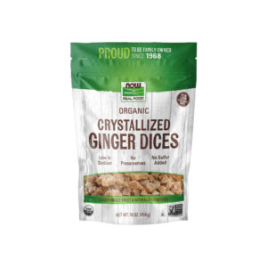 Organic Crystallized Ginger Dices Gengibre Picado Cristalizado Orgânico 454g - Now Foods