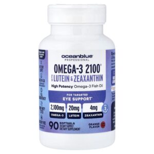 8-116.jpg Ocean Blue - Omega-3 2100 com Luteína e Zeaxantina Laranja 90 Cápsulas Softgel