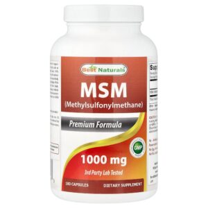 Best Naturals - MSM 1.000 mg 180 Cápsulas