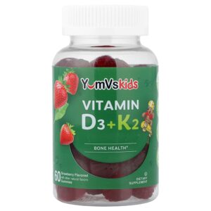 YumVs - Infantil Gomas de Vitaminas D3 + K2 Sabor Morango 60 Gomas