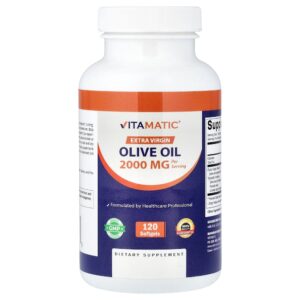 Vitamatic - Óleo de Oliva Extravirgem 120 Cápsulas Softgel (1.000 mg por Cápsula Softgel)
