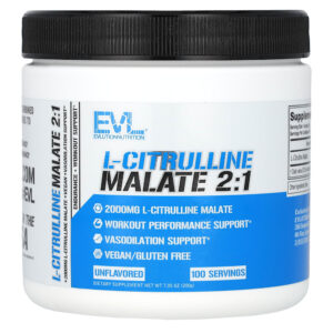 EVLution Nutrition - Malato de L-Citrulina 2:1 Sem Sabor 200 g