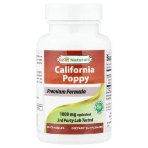Best Naturals - Papoula da Califórnia 60 Cápsulas (250 mg por Cápsula)