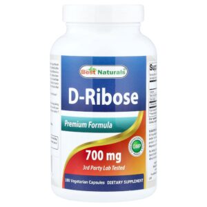 Best Naturals - D-Ribose 700 mg 180 Cápsulas Vegetarianas