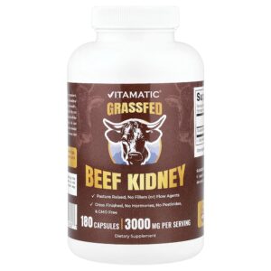 Vitamatic - Rim de Gado Criado no Pasto 180 Cápsulas (500 mg por Cápsula)
