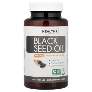Healths Harmony - Óleo da Semente de Cominho Preto 120 Cápsulas (500 mg por Cápsula)