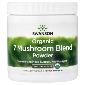 Swanson Vitamins - Mistura de 7 Cogumelos Orgânicos em Pó 84 g
