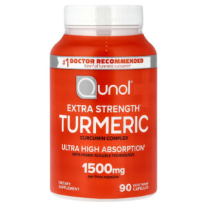 8-229.jpg Qunol - Cúrcuma Complexo de Curcumina 90 Cápsulas Vegetarianas (500 mg por Cápsula)