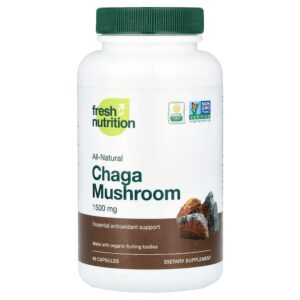 Fresh Nutrition - Cogumelo Chaga 90 Cápsulas (500 mg por Cápsula)
