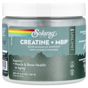 Solaray - Unlimit Creatina + MBP em Pó Sem Sabor 261 g