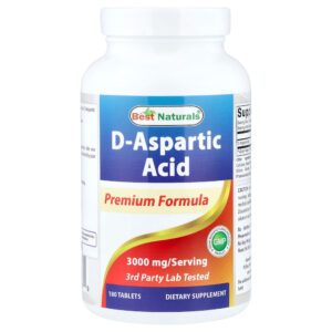 Best Naturals - Ácido D-Aspártico 180 Comprimidos (750 mg por Comprimido)