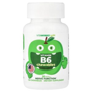 VitaWorks - Kids Vitamin B6 Chewables Green Apple 120 Chewables (10 mg per Chewable)