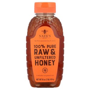 Nate's Honey - 100% Mel Puro Cru e Não Filtrado 454 g