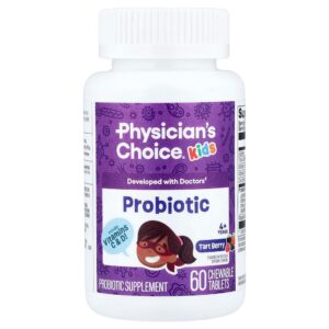 8-286.jpg Physician's Choice - Probiótico para Crianças Acima de 4 Anos Fruto Silvestre 60 Comprimidos Mastigáveis