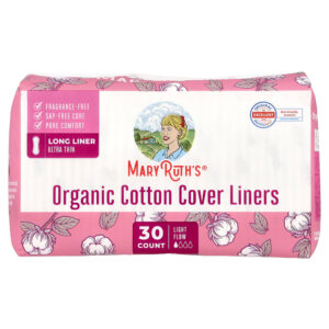MaryRuth's - Protetores de Algodão Orgânico Longo Ultrafino Fluxo Leve 30 Protetores