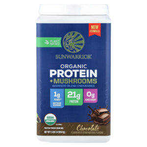 Sunwarrior - Proteína Orgânica à Base de Plantas + Cogumelos Chocolate 924,9 g
