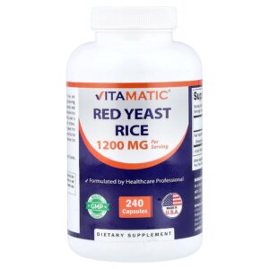 Vitamatic - Levedura de Arroz Vermelho 240 Cápsulas (600 mg por Cápsula)
