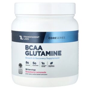 Transparent Labs - Core Series BCAA Glutamina Limonada de Morango 604 g