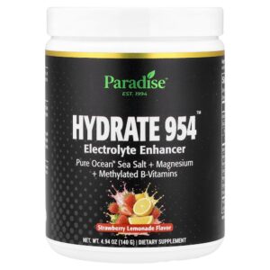 Paradise Herbs - Hydrate 954 Intensificador de Eletrólitos Limonada de Morango 140 g