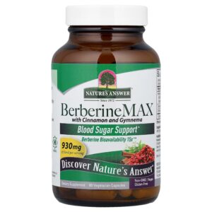 8-370.jpg Nature's Answer - BerberineMax com Canela e Gymnema 60 Cápsulas Vegetarianas