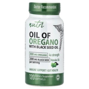 Nutri - Óleo de Orégano com Óleo da Semente Preta 120 Cápsulas Softgel