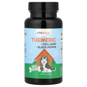 Vitamatic - Pets Cúrcuma + Colágeno + Pimenta-do-Reino Frango e Carne Bovina 120 Comprimidos 224 g