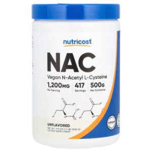 8-449.jpg Nutricost - NAC 1200mg Sem Sabor 500 g