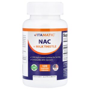Vitamatic - NAC + Cardo-mariano 120 Cápsulas Vegetais