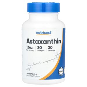 Nutricost - Astaxantina 12 mg 30 Cápsulas Softgel