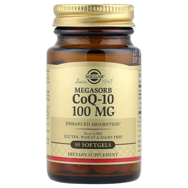 Solgar - Megasorb CoQ-10 100 mg 30 Cápsulas Softgel