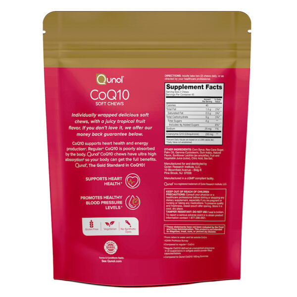Qunol - CoQ10 Frutas Tropicais 90 Cápsulas Mastigáveis (100 mg por Cápsula Mastigável)