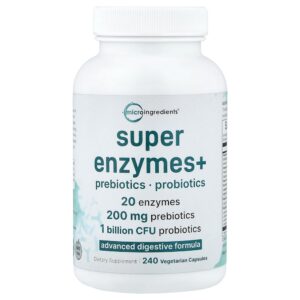 Micro Ingredients - Super Enzymes+ 240 Cápsulas Vegetarianas
