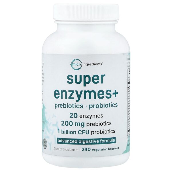 Micro Ingredients - Super Enzymes+ 240 Cápsulas Vegetarianas